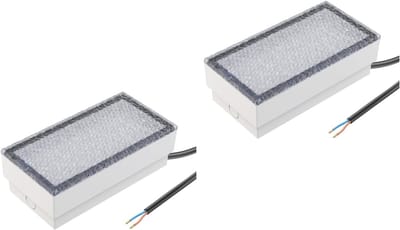 ledscom.de 2 LED stoeptegel grond inbouwlamp CUS voor buiten, IP67, hoekig, 20 x 10cm, 2.9 W, 228lm, koel wit