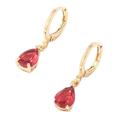 Aramat Jewels | Oorringen | Mini Oorringetjes Meisje – Rode Zirkonia – 10mm - Goudkleur | | | |2mm | Staal | Kinderen, Volwassenen | Verkleurd niet