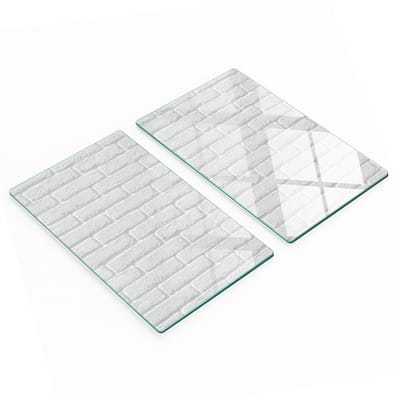 Decoratieve glazen snijplanken voor in de keuken met bakstenen muurmotief, 2x30x52 cm