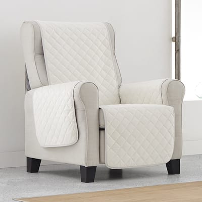 Belmarti Velvet fauteuilbeschermer - 55 cm - Ivoor