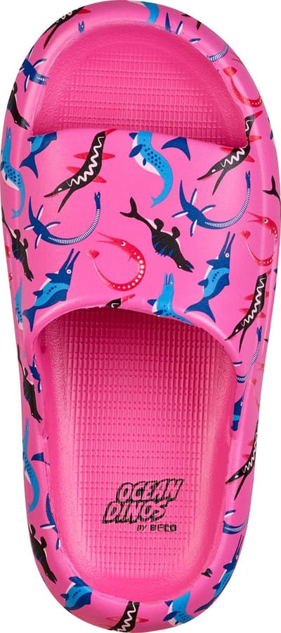 BECO OCEAN DINOS badslippers voor kinderen - roze - maat 22-23