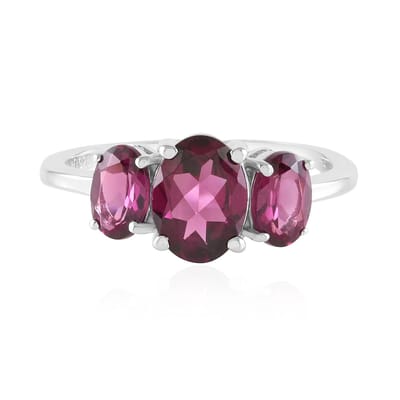Cavill - Zilveren Ring met 3 Ovale Naktamunda Rhodolieten 2,31 ct - 925 Sterling Zilver Gerhodineerd - Elegante Damesring - India Edelsteen