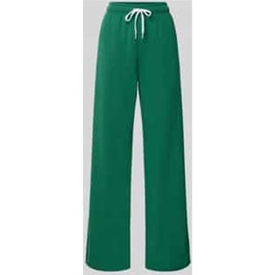 Wide leg sweatbroek van katoenmix met gestikt logo