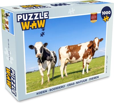Puzzel Koeien - Boerderij - Gras- Natuur - Dieren - Legpuzzel - Puzzel 1000 stukjes volwassenen