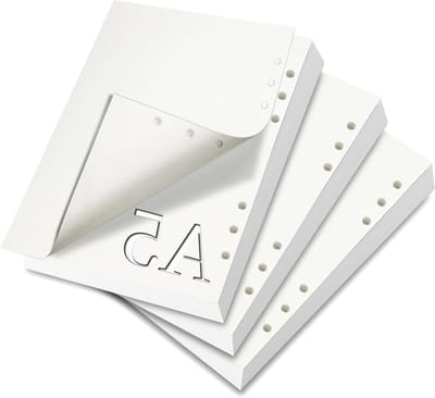 3 Pack A5 Navullingen Blanko Papier 180 Vellen/360 Pagina's Herbruikbare Notitieboek Inlegbladen voor Kantoor, School en Thuisgebruik