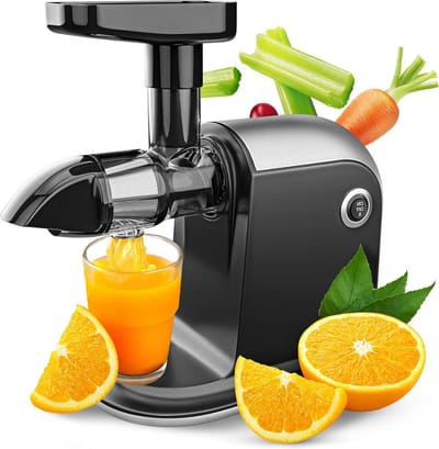 Sapcentrifuges Groenten en Fruit – Slowjuicer Universeel Gebruik – Juicer Vaatwasser Bestendig – Zwart – Inclusief Reinigingsborstel & EBook
