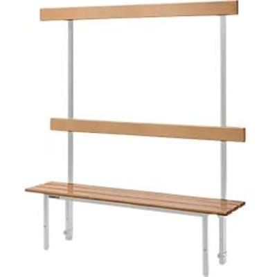 Schäfer Shop Select bank, voor kleedkamers, met rugwand, 5 dubbele haken B 995 x D 310 x H 415 mm, lichtgrijs