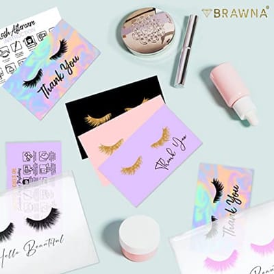 100 stuks Wimperaftercare Instructiekaarten voor Wimperextensions - Bedankkaarten en Loyaliteitskaarten voor Wimpers - 8,9 x 5,9 cm
