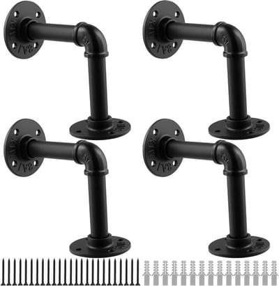 Set van 4 Robuuste Metalen Buishouders 15x12cm voor Planken, Wanddecoratie en DIY Projecten met Schroeven en Wandankers