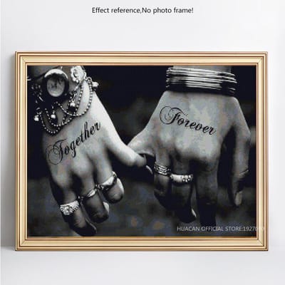 Diamant schilderij paar hand in hand volledige ronde strass diamant borduurwerk mozaïek kruissteek 20X30CM