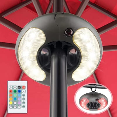 Parasollamp Batterij 18 LED Warm Wit Licht - 120 Lumen Tuinlamp met Afstandsbediening