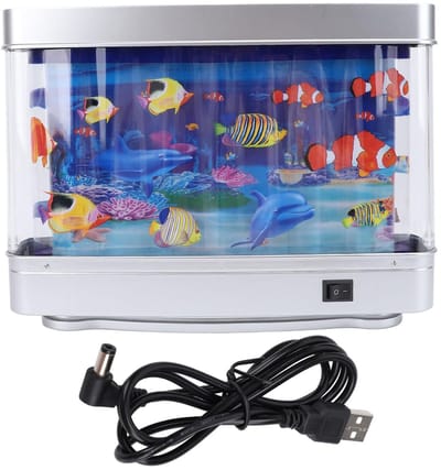 Fish Tank Lamp Mini Decoratieve Tropische Vissen Kunstmatig Aquarium Nachtlampje met Bewegende Vis voor Kinderen Baby