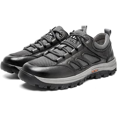 Grote Maat 38 47 Koe Splitleder Herenschoenen Voor Werk Mesh Ademend Outdoor Trail Schoenen Zomer Papa Schoenen 47 grijs