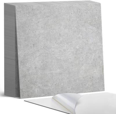 Coloray Plaktegels - Ruwe betontextuur Zelfklevende Tegels - 20 cm x 20 cm - Grijs Plaktegels - 20 stuks - Vierkant PVC Tegels - Plaktegels Badkamer - Plaktegels Vloer - Vinyl Tegels Zelfklevend - Wandtegel Zelfklevend