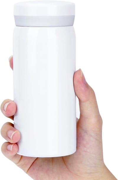 Daity 1-pack - Mini thermosfles, kleine vacuüm geïsoleerde roestvrijstalen waterfles voor warme en koude dranken, lekvrij en geïsoleerd, past in handtassen, portemonnees en zakken (Wit, 200 ml)