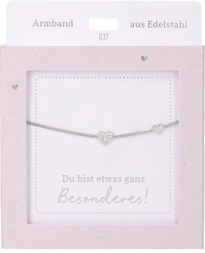 Depesche armband zilver hartje - modern sieraad cadeau vriendschap.