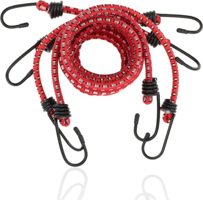 Snelbinder Bagage Binder - 4 Stuks - Spanners Rood&Wit- 80 cm Ø10 mm - 8 Haken - elastische band