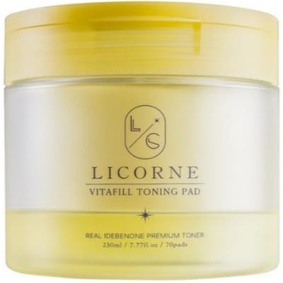 LICORNE Vitafill Toning Pad – CICA & Vitamine Poriënverfijnende Exfoliërende Pad 70 Pads (230ml) Vitafill Toning Pad beige