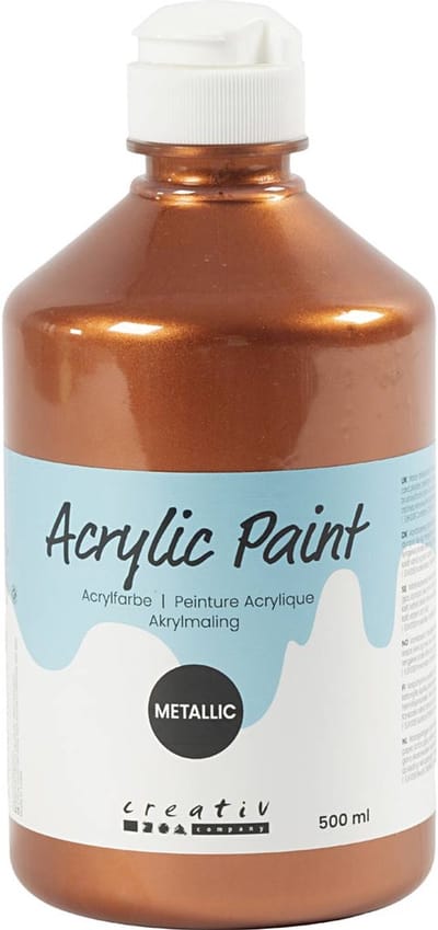 Acrylverf Metallic, metallic, metallic koper, 500 ml/ 1 fles