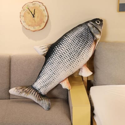 3D Grote Zachte Vis Kussen Kussen Karper Pluche Kussen Gevuld Speelgoed Sierkussen Voor Huisdecoratie Cadeau Kinderkussen Gevuld Dier 30cm zwart