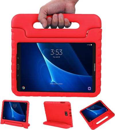 Hoesje - Geschikt voor Samsung Galaxy Tab A 10.1 (2016) - Kinderhoes Shockproof Bumper - Kidsproof Case - Tablethoes - Kinder Hoes Cover - Rood