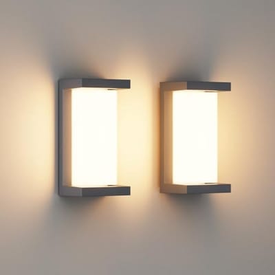2 Stuks Led Buitenwandlampen met Bewegingsmelder - Warmwit 3000 K - Waterdicht IP65 - Aluminium Wandlampen voor Terras, Tuin en Balkon