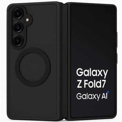 Hoesje geschikt voor Samsung Galaxy Z Fold 7 – Geschikt voor Magsafe - Shock Proof Case – Mat Zwart