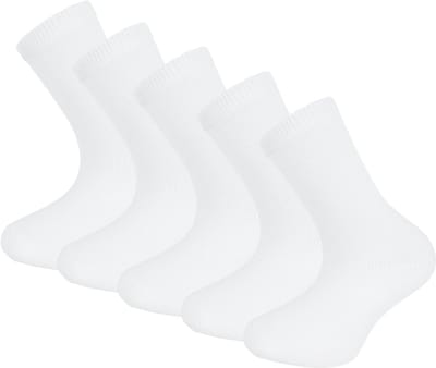 5 paar Kindersokken - Katoen - Jongens & Meisjes - SQOTTON® - Wit Maat 23-26