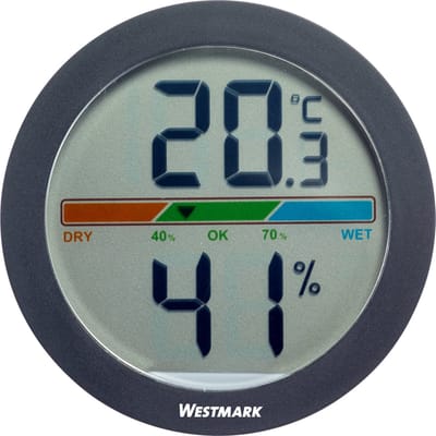 Westmark Thermometer + Hygrometer – Voor nauwkeurige meting van vochtigheid en temperatuur binnenshuis, ideaal voor wijnkelders, kassen en koelkasten – Kunststof, LED–Display