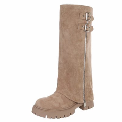 ZoeZo Design - stoere - cowboy - kaplaarzen - dessert - khaki - suedine - maat 36