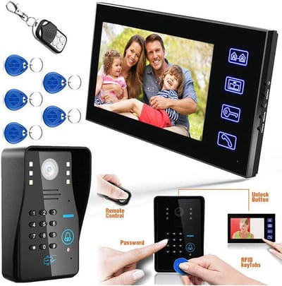 Video Deurbel Systeem - Wachtwoord Deurtelefoon - Home Security - Met Regen Cover - 7 Inch LCD