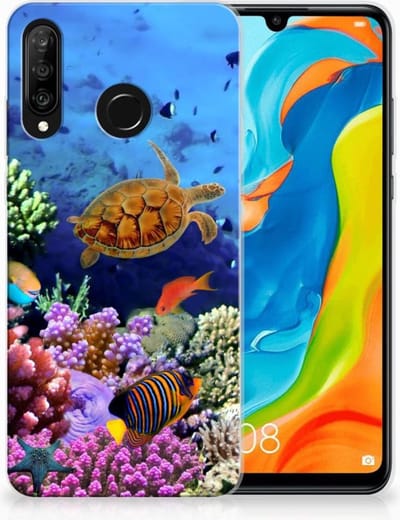 Huawei P30 Lite TPU Hoesje Vissen