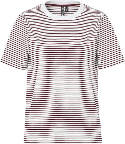 Pieces T-shirt Pcria Ss Tee Stripes Jrs Noos Bc 17146339 Brigh White/narrow Taw Dames Maat - M