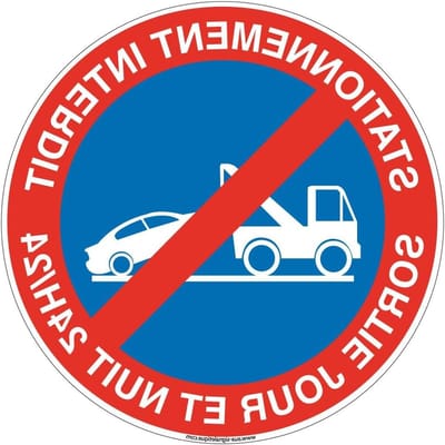 Parkeerplaatsbord - Verkeersbord - Parkeerzone aangeven - Aluminium Dibond - Ø 300 mm - Blauw Rood