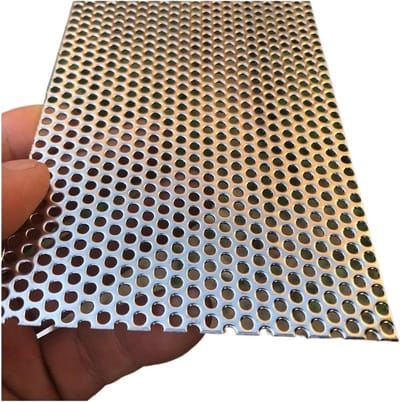 Geperforeerde plaat - Roestvrij staal - Bescherming decoratie - Duurzaam 08mm dik - 40x40cm - Zilver