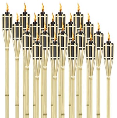 Set van 36 Tuin Fakkels voor Buiten - Bamboo Olielampen voor Sfeervolle Verlichting