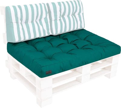 Palletkussens - Zitkussen Bankkussen - Buiten Zitten - Met Opbergvakje - 120x80 cm - Groen