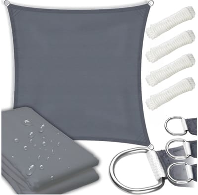 GoGarden - Schaduwdoek - 3x3m - Grijs - UV-bescherming - Waterdicht