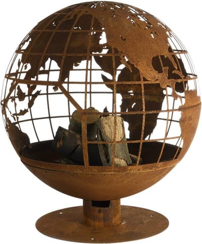 Esschert Design vuurkorf - wereld-vuurbol - wereldbol - FF451 - haard