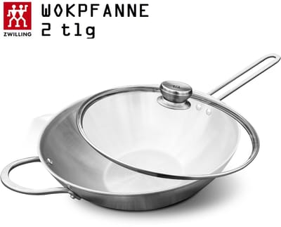 Zwilling pan - Zwilling - Zwilling TwinNova 30 cm wokpan met glazen deksel - Pan 30 cm - Pan met deksels