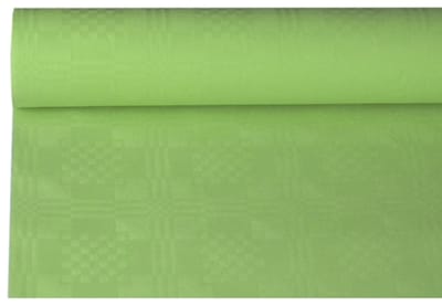 12x Tafelkleed papier met damastprint 8 m x 12 m olijf