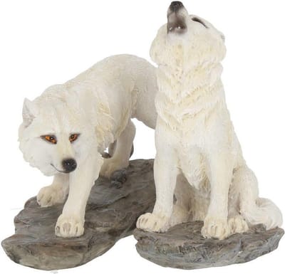Nemesis Now - Before the Chase (Set of 2) Beeldjes/figuren - Wolf - Wit