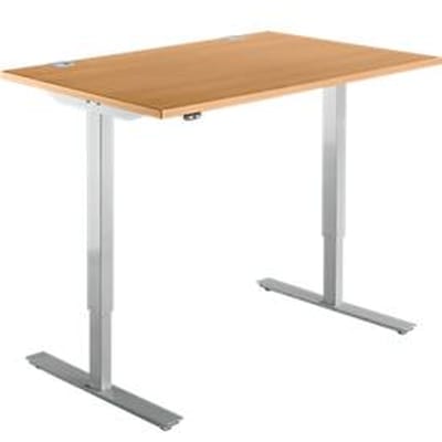 Schäfer Shop  Select Bureautafel START UP, eentraps elektr. in hoogte verstelbaar, B 1200 mm, beuken/blank aluminium