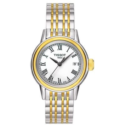 Tissot Carson Serie Quartz Uurwerk 30M Waterbestendig Horloge 29mm Wit Wijzerplaat Roestvrijstalen Kast Dameshorloges Zilver T085.210.22.013.00 Regular Watch Box,White Dial gray