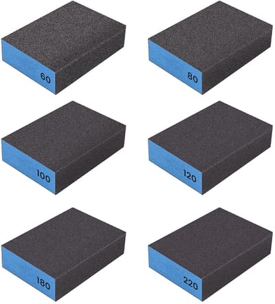 Schuurspons, Korrelgrootte 60/80/100/120/180/220 Schuurblokken Schuurpads Schuursponzen Schuurblok Herbruikbare Schuurblokset voor Het Slijpen Hout Polijsten