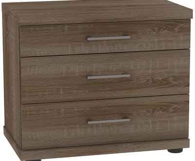 B Bright Nachtkast Bienne met 3 laden - 50 x 52 x 36 cm - truffel eiken