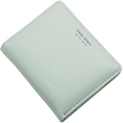 Dames Eenvoudige Letter Dubbelgevouwen Korte Portemonnee Dun Effen Kleur Veelzijdige Creditcardhouder Casual Modieuze Clutch