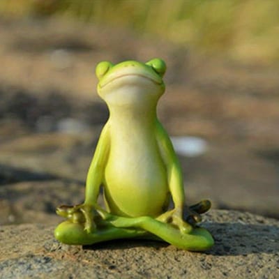 1 jolie grenouille décorative en résine pour jardin, fleur, bonsaï, animal, micro-paysage, décoration pour rebords de fenêtre Meditation frog beige
