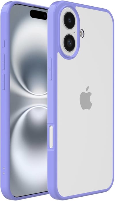 Smartphonica Telefoonhoesje Geschikt voor iPhone 16 met Doorzichtige Achterkant en Sterke Blauwe Randen - TPU Back Cover Case - Blauw geschikt voor iPhone 16