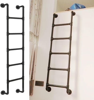 Wandladder - Stapelbed ladder - Veilig Klimmen - Robuuste ijzeren constructie - Tot 2.3 meter - Zwart